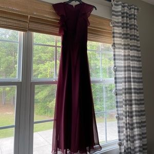 Bridesmaids Burgundy Maxi Dress